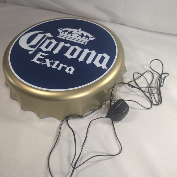 Corona Extra Beer Bottle Cap Wall Light Fiber Optic Gold Blue Vintage 2004 Bar - Picture 10 of 16